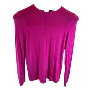 J‎ Jill Wearever Collection Merino Wool Crew Neck Long Sleeve Top Magenta Size S